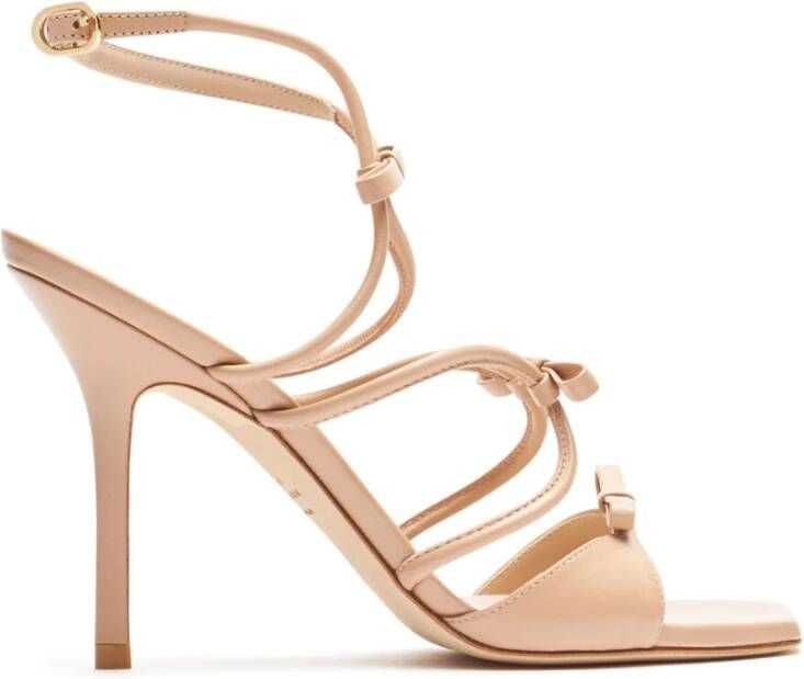 Stuart Weitzman Elegante Sandaal met Strikaccenten Beige Dames