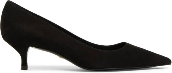 Stuart Weitzman Elegante Suède Kitten Pump Black Dames