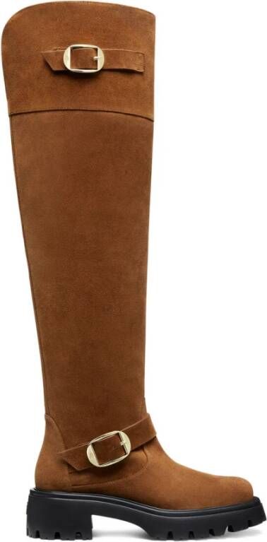 Stuart Weitzman Emerson Moto Tall Boot Brown Dames