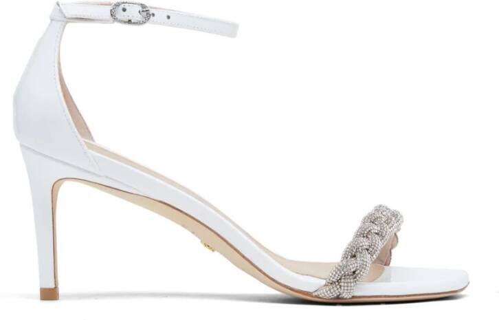 Stuart Weitzman Highshine Kristalversierde Sandaal White Dames