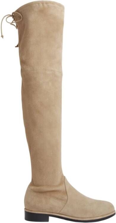 Stuart Weitzman Gedurfde Stretch Over-de-Knie Laars Beige Dames