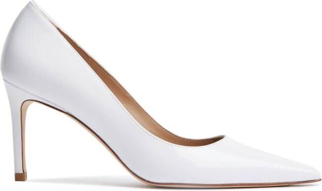 Stuart Weitzman Gepolijste minimalistische pump White Dames