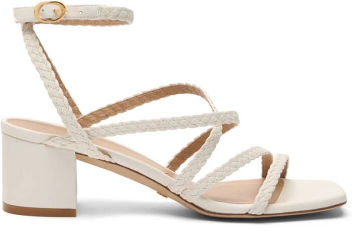 Stuart Weitzman Geweven Enkelband Sandaal Beige Dames