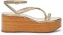 Stuart Weitzman Geweven Sleehak Sandalen Beige Dames - Thumbnail 1