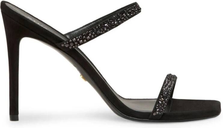 Stuart Weitzman Glamoureuze kristalversierde slide sandaal Black Dames