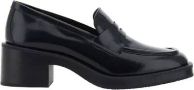 Stuart Weitzman Glanzend leren Chunky Heel Loafers Black Dames