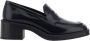 Stuart Weitzman Glanzend leren Chunky Heel Loafers Black Dames - Thumbnail 1