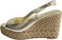 Stuart Weitzman Gouden Island Peeptoe Espadrille Sleehak Yellow Dames - Thumbnail 1