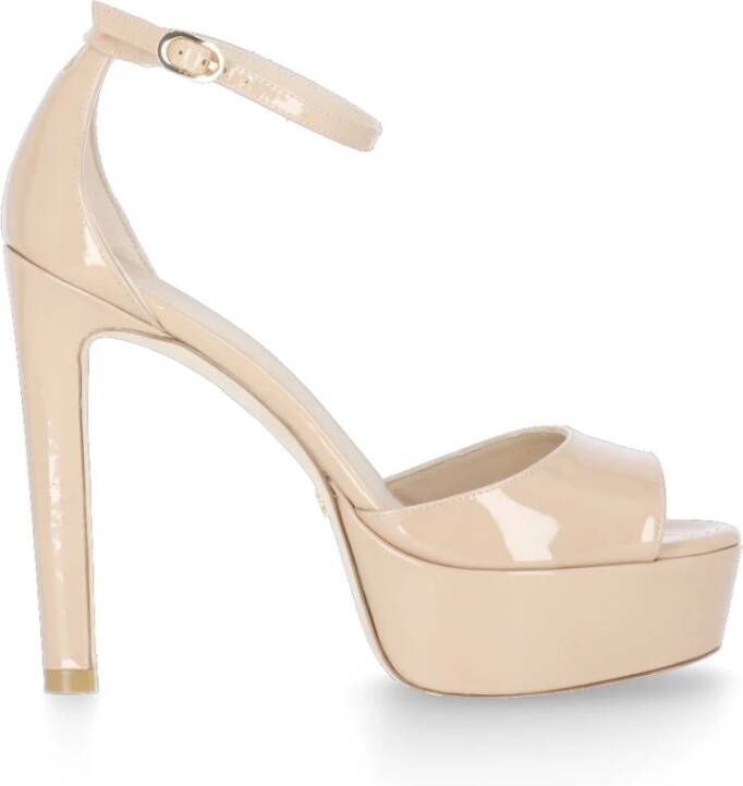 Stuart Weitzman Glamoureuze DiscoPlatform Sandaal Beige Dames