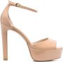 Stuart Weitzman Glamoureuze DiscoPlatform Sandaal Beige Dames - Thumbnail 1