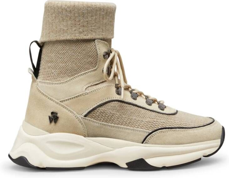 Stuart Weitzman Hiker High-Top Trainer Beige Dames