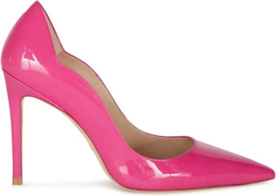 Stuart Weitzman 100 Scalloped Leren Pumps voor Vrouwen Pink Dames