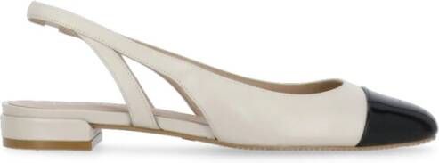 Stuart Weitzman Ivoor Leren Slingback Platte Schoenen Beige Dames