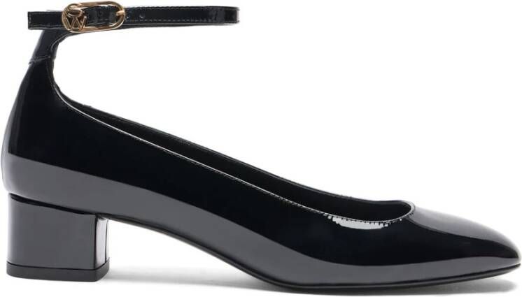 Stuart Weitzman Jane Enkelband Pomp Black Dames