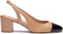 Stuart Weitzman Beige Leren Slingback met Contrasterende Inzet Beige Dames - Thumbnail 1