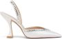 Stuart Weitzman Gemcut Xcurve 100 Slingback Pump Wit Dames - Thumbnail 5