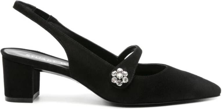 Stuart Weitzman Kristalbloem Sandaal Black Dames