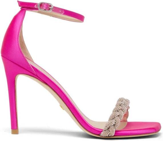 Stuart Weitzman Kristalversierde hoge hak sandaal Pink Dames