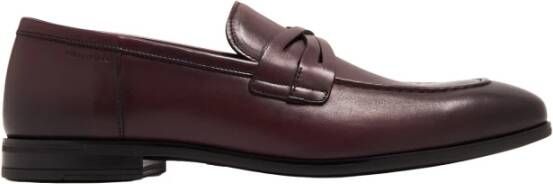 Stuart Weitzman Leren Crisscross Loafer Brown Heren