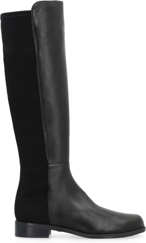 Stuart Weitzman Leren en stretch stoffen laarzen Black Dames