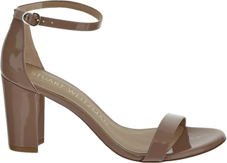 Stuart Weitzman Leren Naakte Schoenen Brown Dames