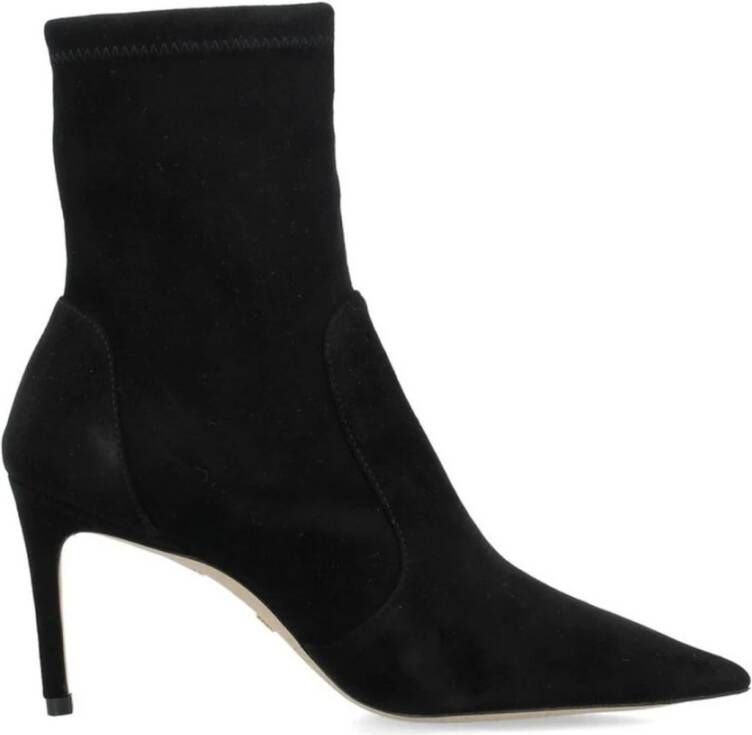 Stuart Weitzman Leren Stretch Laarzen Puntige Neus Hak Black Dames