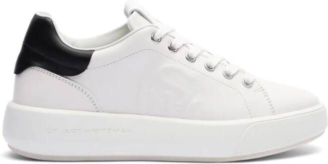 Stuart Weitzman Leren Veterschoen White Dames