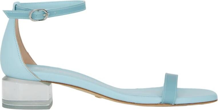 Stuart Weitzman Lichtblauw leer lucite nudistcurve sandalen Blauw Dames