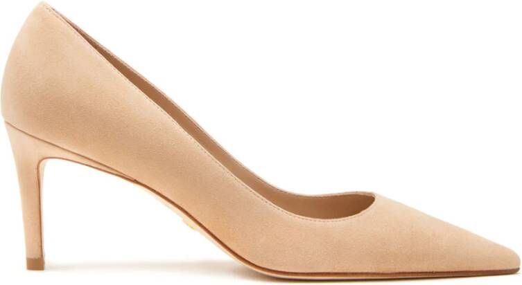 Stuart Weitzman Luxe Suède Pump Beige Dames