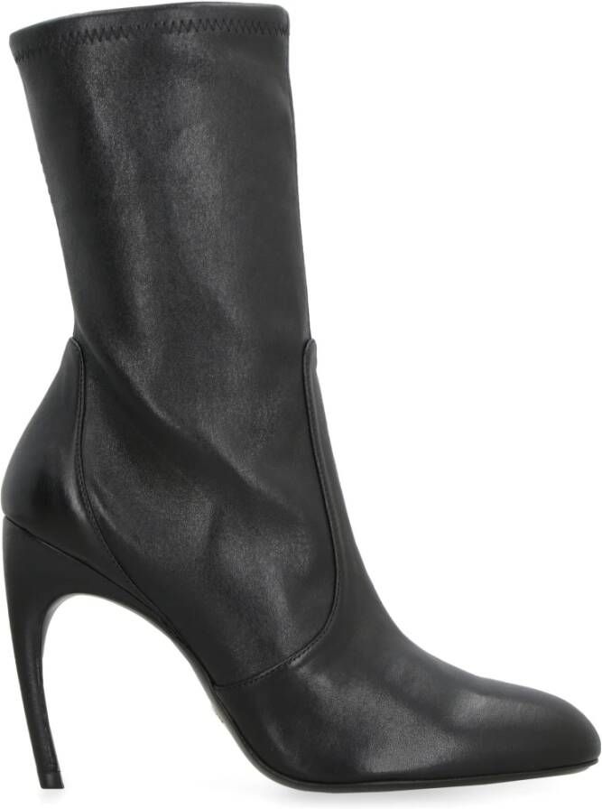 Stuart Weitzman Luxecurve Leren Enkellaarzen Black Dames