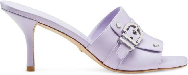 Stuart Weitzman Metalen Gesp Hak Muiltje Sandaal Purple Dames