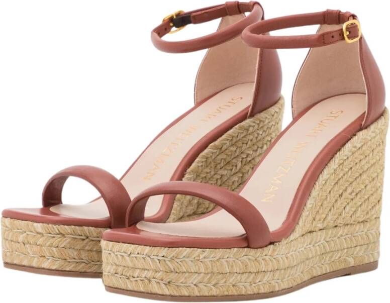 Stuart Weitzman Moderne Espadrille Sleehak in Cardamom Brown Dames