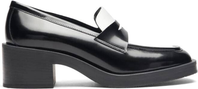 Stuart Weitzman Moderne Loafer met 40-mm Blokhak Black Dames