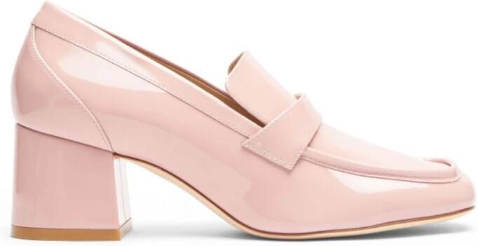 Stuart Weitzman Moderne Loafer met Architectonische Hak Pink Dames
