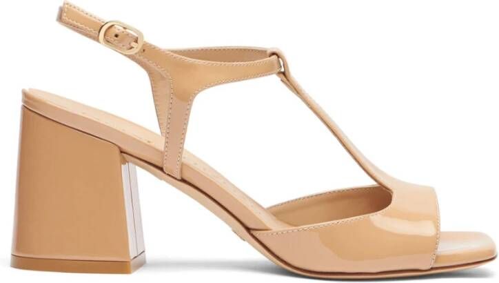 Stuart Weitzman Moderne T-Strap Sandaal Beige Dames