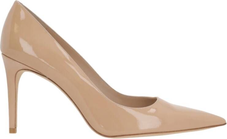 Stuart Weitzman Nude Lakleren Stiletto Hakken Beige Dames