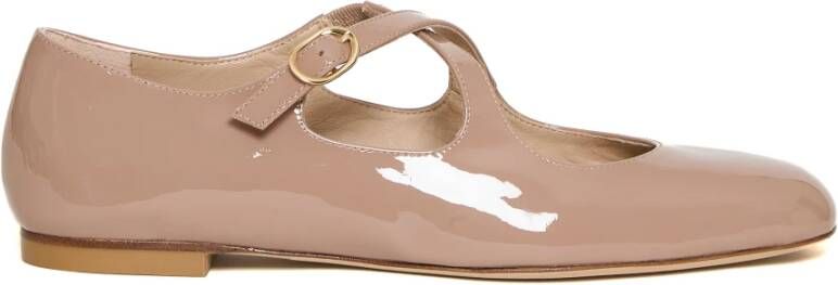 Stuart Weitzman Nude Patent Leather Ballerina's Pink Dames