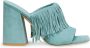 Stuart Weitzman Opvallende Fringe Slide Sandaal Green Dames - Thumbnail 1