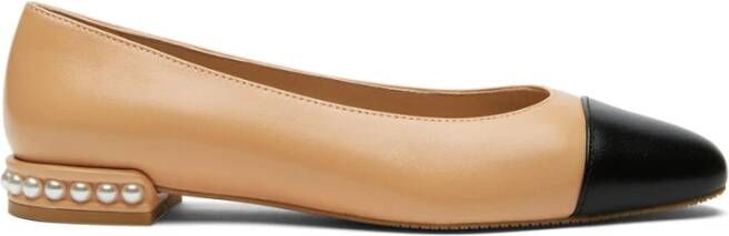 Stuart Weitzman Parel Platte Ballerina`s Beige Dames