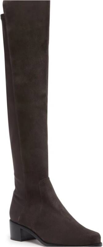 Stuart Weitzman Reserve Blokhak Kniehoge Laarzen Brown Dames