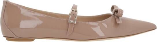 Stuart Weitzman Roze lakleren Mary-Jane platte schoenen Brown Dames