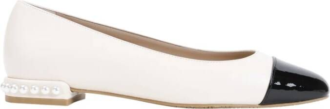 Stuart Weitzman Roze Leren Ballerina Elegante Stijl Beige Dames