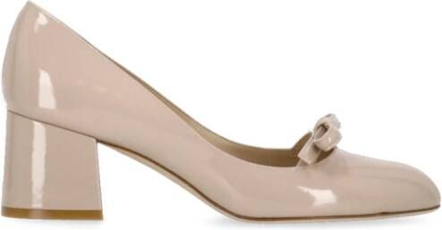 Stuart Weitzman Roze Leren Decollete met Strik Detail Pink Dames