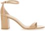 Stuart Weitzman Roze Leren Sandalen met Hoge Blokhak Pink Dames - Thumbnail 1