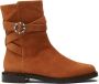 Stuart Weitzman Ryder Pearl Buckle -riem bootie Bruin Dames - Thumbnail 1