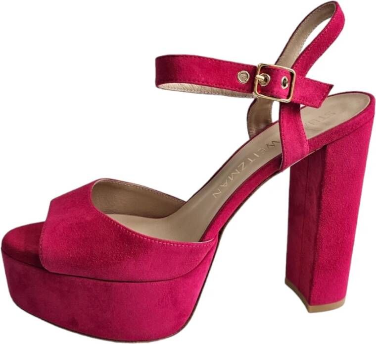 Stuart Weitzman Ryder Plateau Sandalen Pink Dames