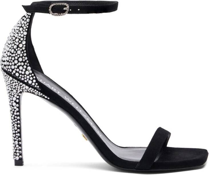 Stuart Weitzman Sandaal met Kristalversiering Black Dames