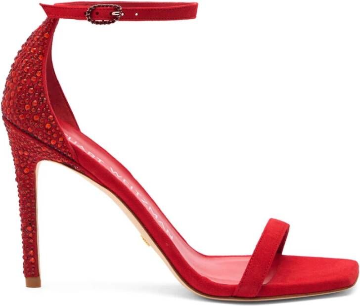 Stuart Weitzman Sandaal met Kristalversiering Red Dames