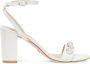 Stuart Weitzman Sandaal met Parelversiering en Blokhak White Dames - Thumbnail 1