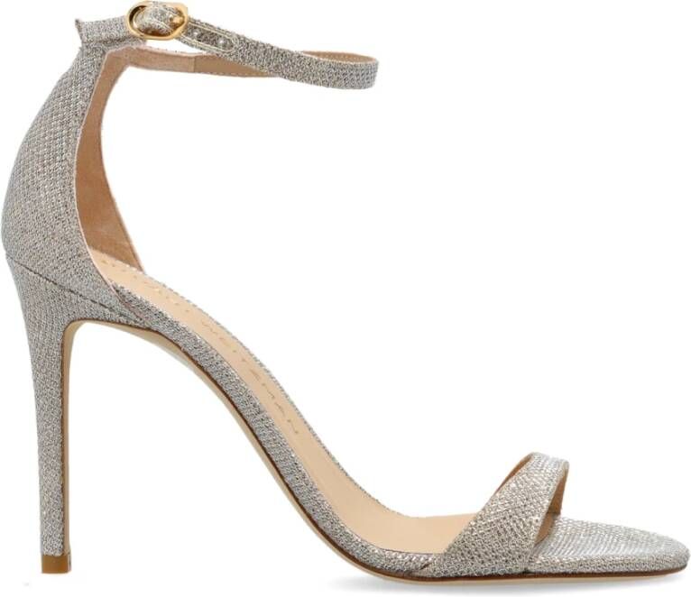 Stuart Weitzman Sandalettes met hak Nudist II Gray Dames